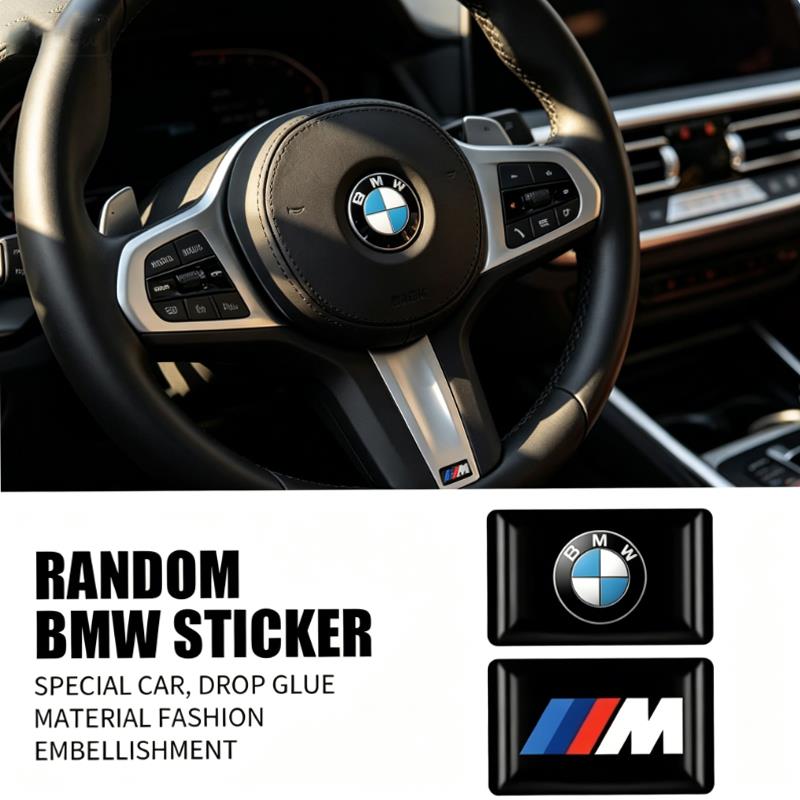 For BMW X1 1Automotive Steering Wheel Center Ornament M Sign Hub Cap Decal Self-Adhesive DIY Trim Sticker for BMW E46 E39 E38 E90 E60 E36 F3 QP9