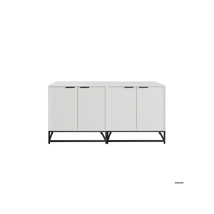 Buffet moderne Commode avec 2 portes à vide, - Dimensions : L160/T40/H80 cm