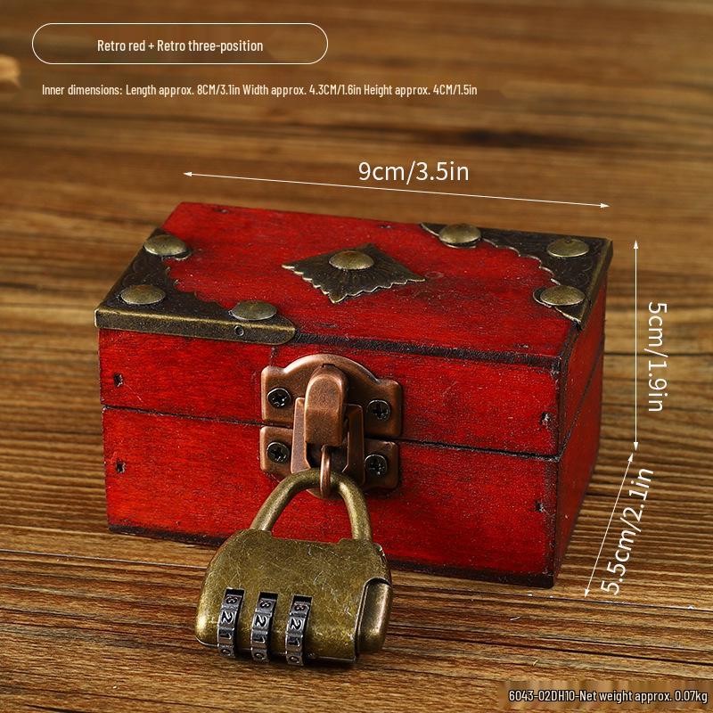 Retro Multi-Color Wooden Jewelry Box: Home Ornament & Escape Room Prop