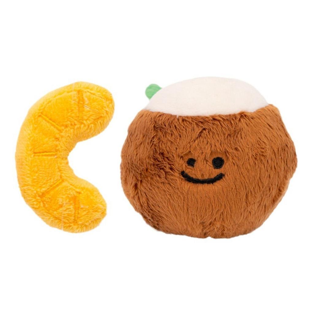 Adorável Bola de Coco de Pelúcia com Barulho para Cachorro Brinquedo Interativo Resistente ao Desgaste para Animal de Estimação Brinquedos de Treinamento para Animais de Estimação