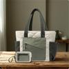 Quilted Tote with Pouch MultiCompartment Bag Spacious for Commuters, Students,