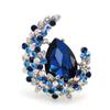 Elegant Crystal Design Moon Brooch Red Blue Fashion Jewelry Atmosphere Pin Alloy Shining Women's Brooch Clothes Decoration