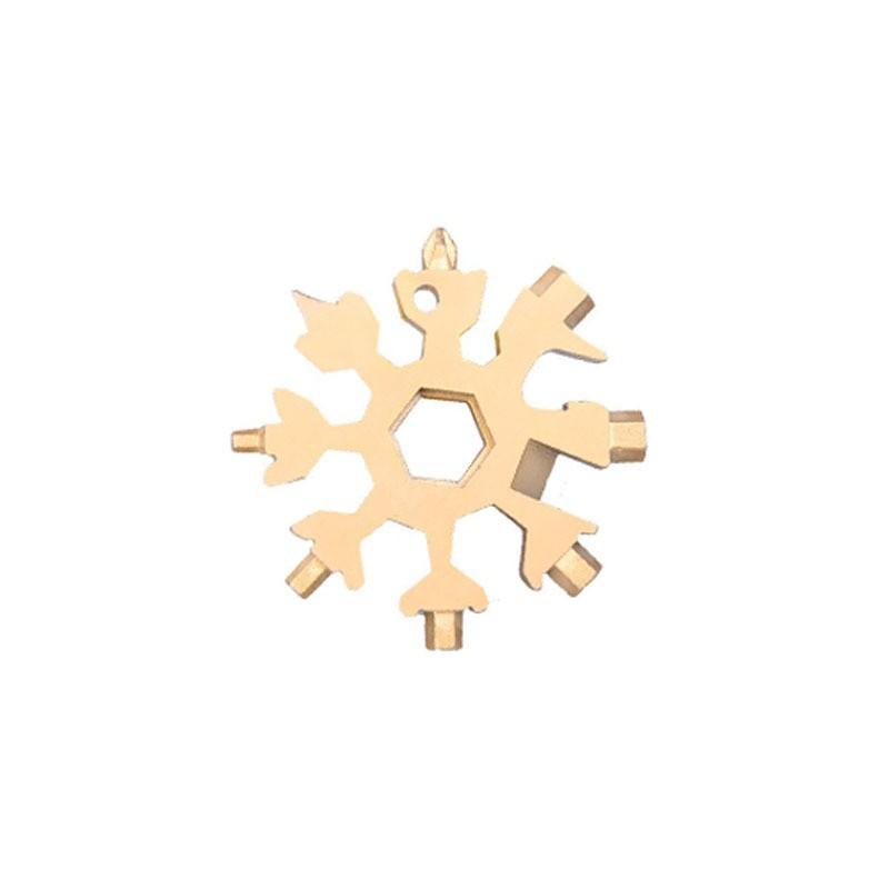 Portable 18 In 1 Mini Snowflake Multi Pocket Tool Spanner Hex  Multipurpose Camp Survive Outdoor Hike Key Ring Key Chain
