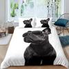 Bulldog Bettbezug Französische Bulldoggen Bettwäscheset Einzel Polyester Schokolade Welpe Haustier Hündchen Tier Steppdeckenbezug Für Hundeliebhaber Geschenke