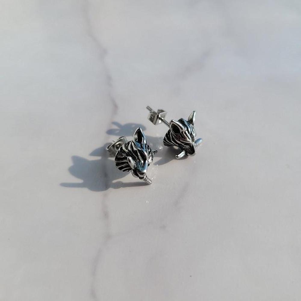 [Noblen] Surgical Steel Wolf Men's Pendant Piercing (S8605671)