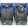 Vintage West Coast Hooded Zip-Up Sweatshirt With Sanskrit Script Print Relaxed Fit Cotton Pullover Men