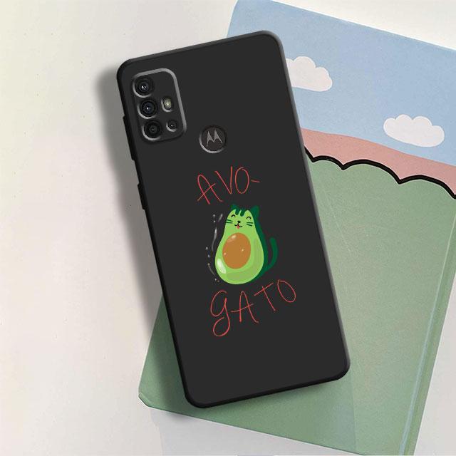 Phone Case for Motorola Moto G22 G82 G52 G31 G60S G30 G71 G50 G51 G200 G9Plus G8Plus G9Power G60 Avocado Aesthetic Black Bag