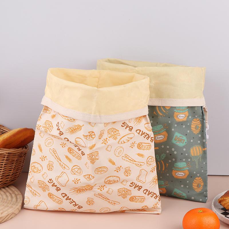 Beeswax Linen Bread Bag For Homemade Bread Eco Friendly Food Storage Bags Reusable Bread Bags