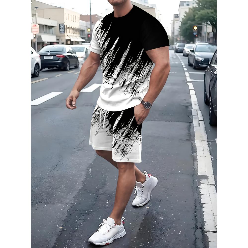 Tuta Sportiva Traspirante alla Moda da Uomo Casual Larga a Maniche Corte con Pantaloncini Tuta Comoda Unisex Abbigliamento Sportivo