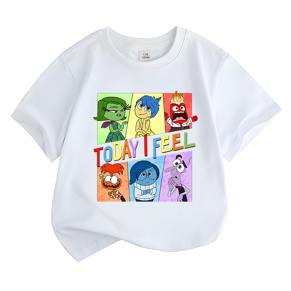 Funny Inside Out 2 Print Kids T-shirts Summer Girls/Boys Cotton Short Sleeve  Tshirt Streetwear T Shirts Tops Cartoon Camisetas