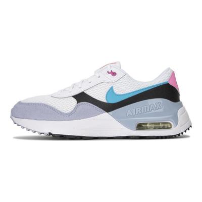 Air Max SYSTM GS Cores Vivas! Tênis Infantil Branco Preto Azul-Sussurro DQ0284-106