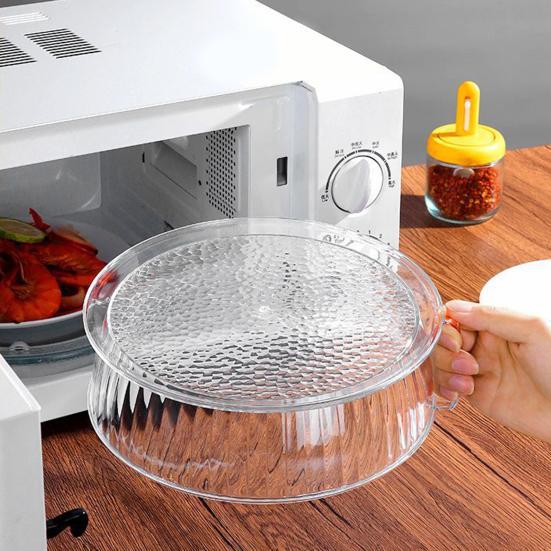 Microwave Splatter Cover Transparent Lid High Temp Resistance Splatter Cover BPA-Free Mosquito-Proof Food Protector Multifunctional Kitchen Tool