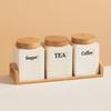 3PCS Ceramic Storage Jars Set with Bamboo Lid for Coffee Sugar Tea - Kitchen Airtight Canisters & Organizers - Home Baking Suppl