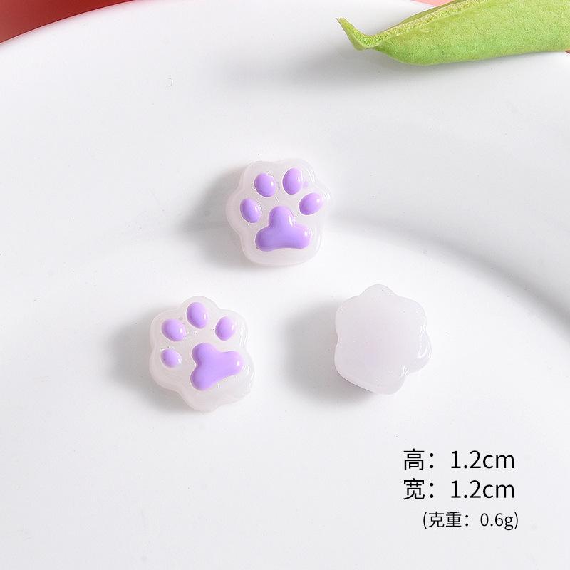 10Pcs Cartoon Cat Claw Flat Bottom Resin Accessories DIY Materials Phone Case Accessories Hair Clip Materials Bead Decorat