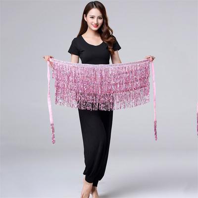 Dance Hip Skirt Sequins Fringe Skirt Tassel Hip Scarf Rave Skirt For Women