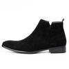 2026 Fashion Pointed Toe Dress Wedding Shoes for Men Ankle Boot High Heel Genuine Leather Men's Side Zipper Basic Boots for Men