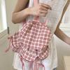 Women's Bag Korean Plaid Drawstring Backpack 2025 Summer New Large-capacity Student Commuter Backpack Niche Lightweight