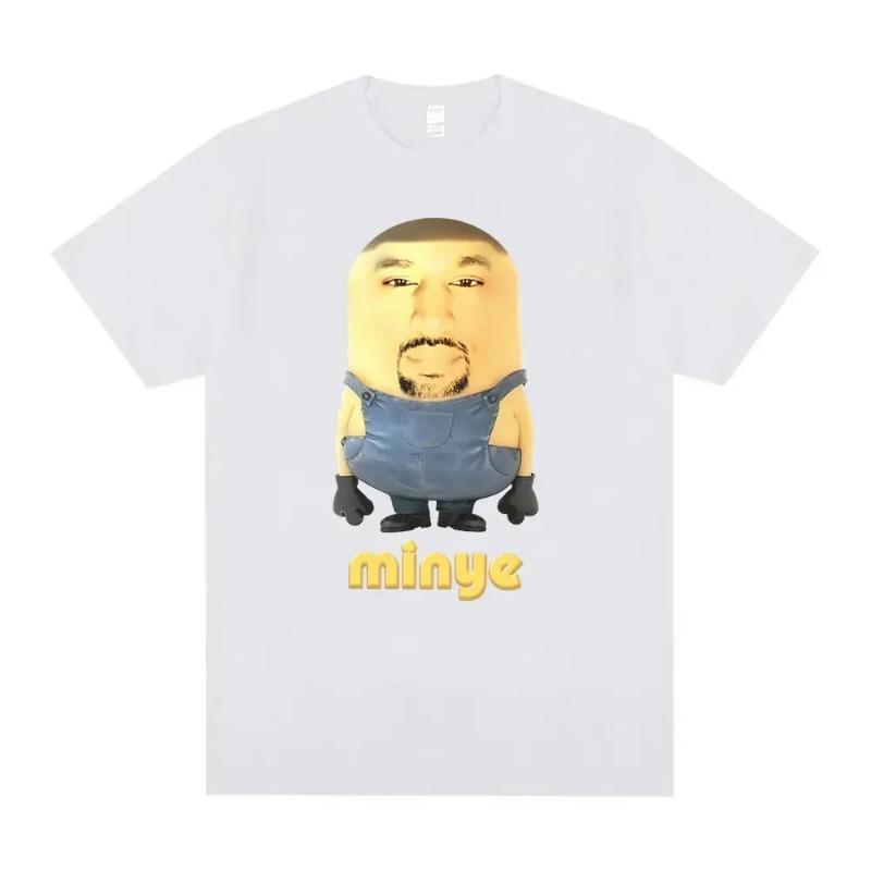 Rapper Kanye West Minye Lustiges Meme T-Shirt Damen Hip Hop Vintage Oversize T-Shirt Damen Freizeit Kurzarm-T-Shirts Mode