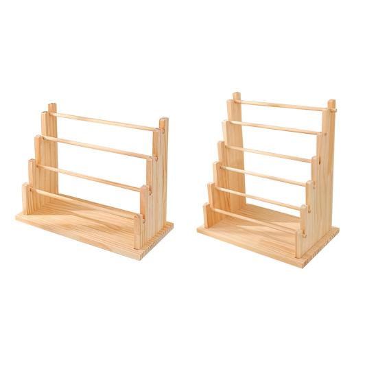 Wooden Jewelry Stand Log Bracelet Display Organizer with Removable Rod Visible Jewelry Showcase Rack