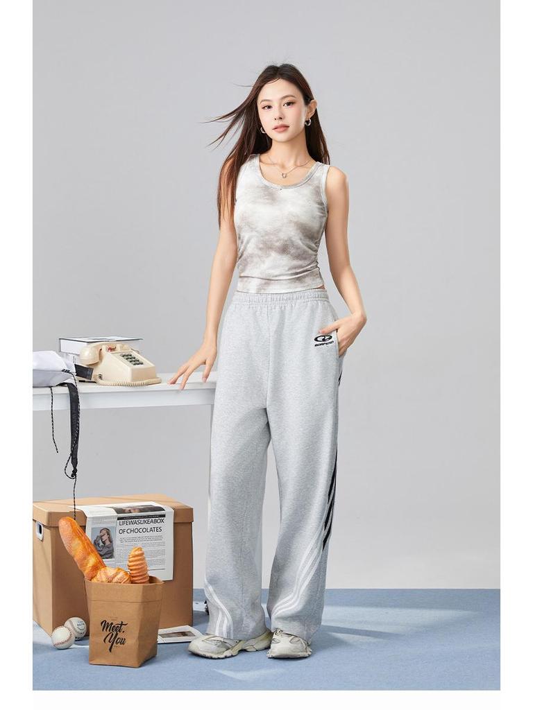 Women's Spring Slim Fit Tie-Dye Knitted Camisole with Chest Pads - Sweet & Spicy Retro Style