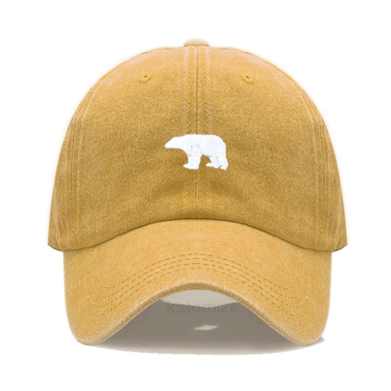 Little Bear Embroidery Baseball Cap For Women Men Fashion Adjustable Soft Washed Cotton Dad Hat Unisex Classic Golf Caps