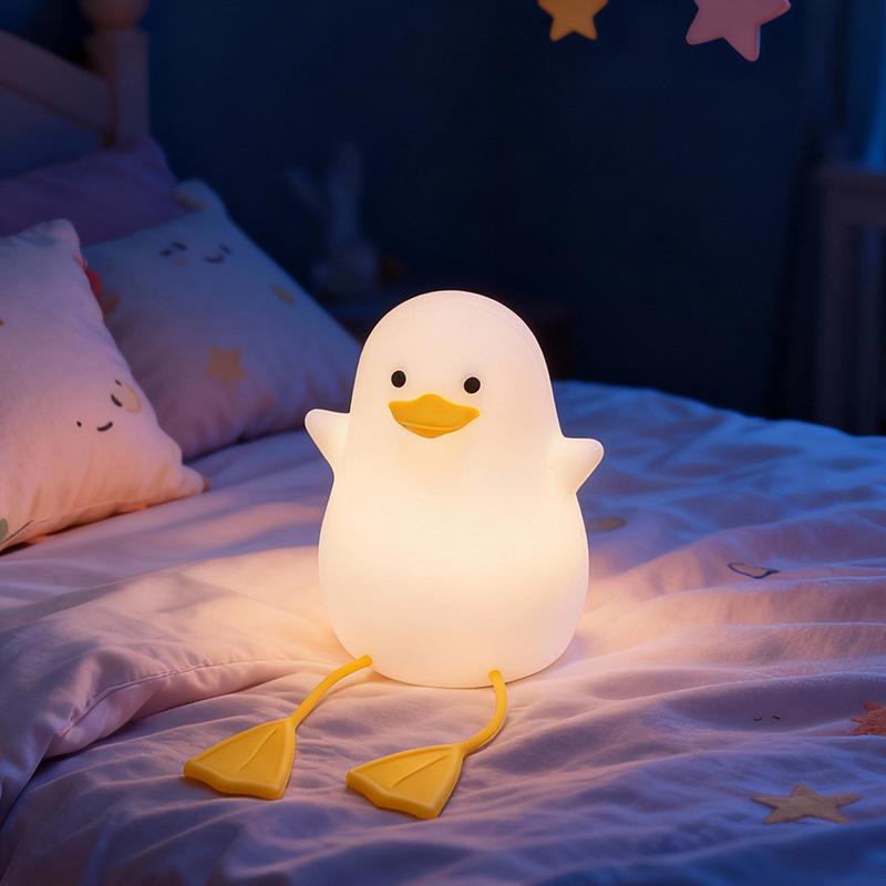 Panda Floral Silicone Night Light - Soft, Eye-Friendly Tap Lamp for Kids' Bedroom or Desk