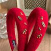 Lucky Red Hairband for Women New Year Aesthetic Headpiece Festive Hair Accessory for Party Gift