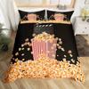 Popcorn Food Bedding Set King Queen Double Movie Theater Theme Duvet Cover Filmstrip Polyester Comforter Cover Blue Quilt Cover
