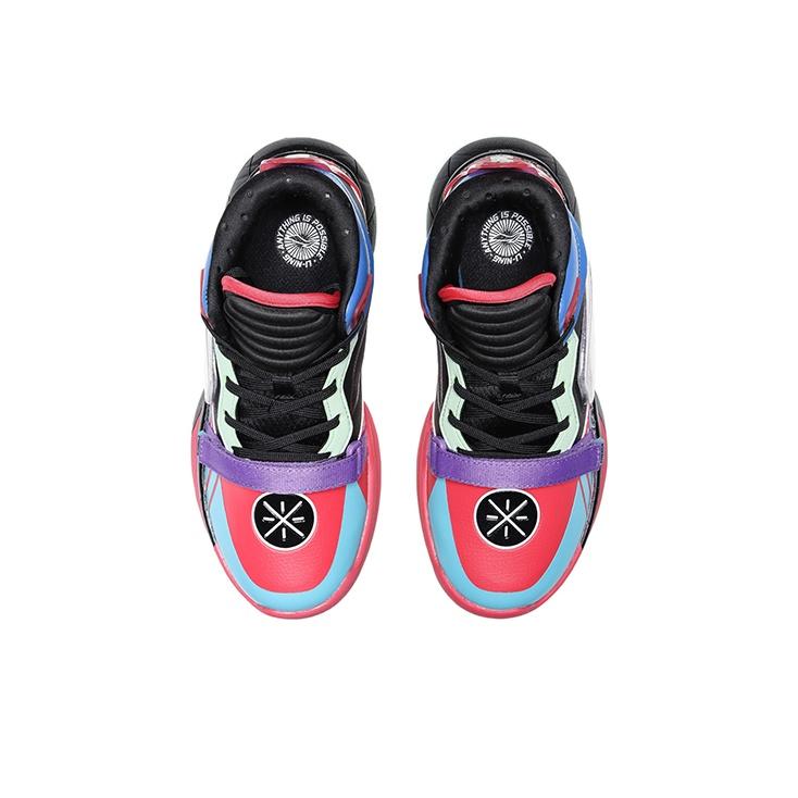 Li Ning Kids Mid-Top Basketball Shoes Kids Sneaker Red Black YKBQ054-3