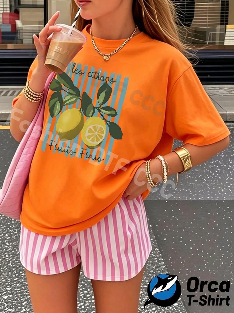 Personalized trendy and fashionable women's T-shirts loose short-sleeved tops street elegant