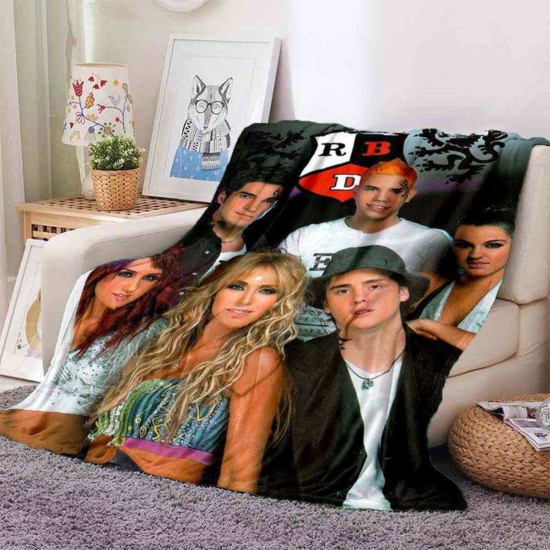 New 3D Printed Flannel Blanket Featuring R-RBD band/K-POP Style, Perfect for Home Use, Sofa Beds, or As a Birthday Gift.