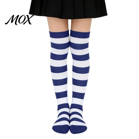 Comic-Ausstellung Outfit Accessoires Gestreifte Oberschenkelhohe Socken für Damen Mädchen, Über dem Knie Strümpfe, Mode Festlich Winter Strumpfwaren Weich Dehnbar
