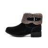 Women's Bodie Fur Trim Belted Chunky Heel Boots Black 1166756-BLK