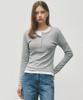 Wednesday Oasis For Woman Hug Mood Henley Neck Long Sleeve_Melange(W25-Tp42)