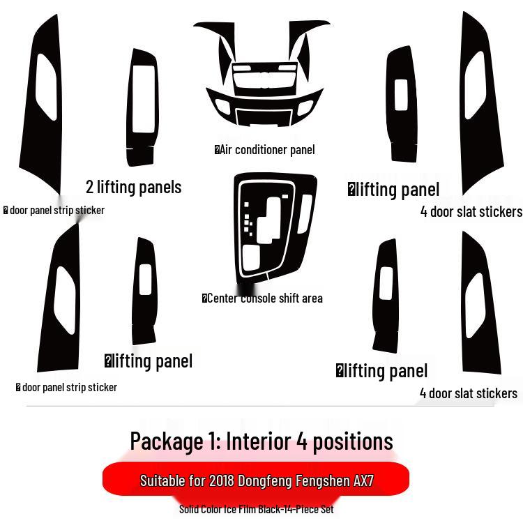 Dongfeng Fengshen AX7 Interior Carbon Fiber Center Console Protective Sticker: Fits 18 Models