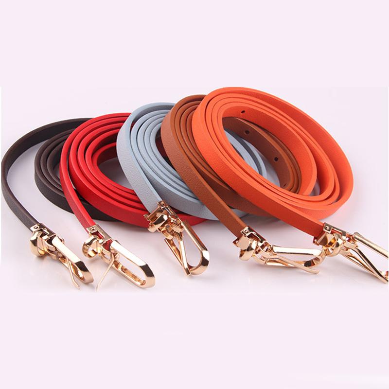 Dress Sweater Thin Belt Personality Metal Buckle Waist Strap Fashion Women Decoration Accessory Exquisite PU Leather Waistband EMA