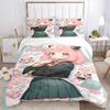 Pink Hair Girl Cat Ears Print 3Pcs Bedding Setduvet Cover With 2 Bedropillowcase Home Birthday Gift