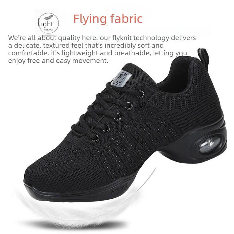 Women's Large Size Flying Woven and Breathable Bottom Increase Ballet Sports Shoes Dance Women's Shoes