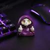 Halloween Skeleton Statue Purple Robe Figurine for Halloween Middle Finger Room Decor Resin Statue Gothic Walking Dog Sculpture Ornament