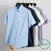 High Quality Modal Fabric Summer Men's Short Sleeve Shirt Business Casual Dress Shirt Thin Solid Color Work Office Tops for Men