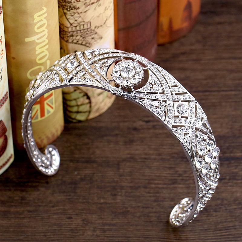 1Pc Crystal Hair Band Wedding Beautiful Alloy Silver Crown Rhinestone Bridal Tiara