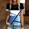 Fashion Summer Diagonal Stripe 3D Printed T-shirt Women Street Casual Harajuku T-shirt Women