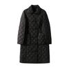 Double-breasted rhombus white goose down jacket women's high-end women's clothing short medium and long Pinghu winter goose down clothing