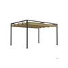 Outsunny Gazebo 4x3m Gazebo De Jardin, Toit De Terrasse En Acier, Gazebo De Jardin Avec Toit Ajustable, Couleur Kaki