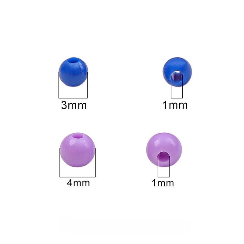 Ručně vyráběný náramek Korálky 3/4mm Akrylové Plné barvy Kulaté korálky Korálky Ručně vyráběné DIY Ruční korálkový náramek Volné korálky Šperkařské doplňky