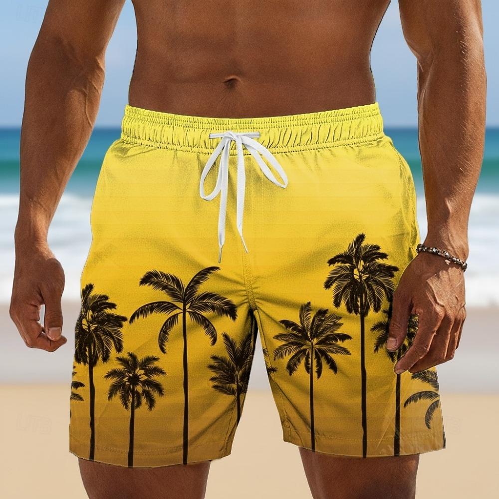 Men's Coconut Tree Tropical Plants Swim Trunks Swim Shorts Board Shorts