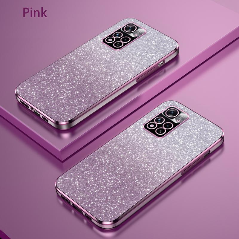 Shiny Glitter Plating Silicone Case for Xiaomi Redmi Note 11 10 9 8 7 Pro 10S 11S 9S 4G 5G Camera Lens Soft Back Cover