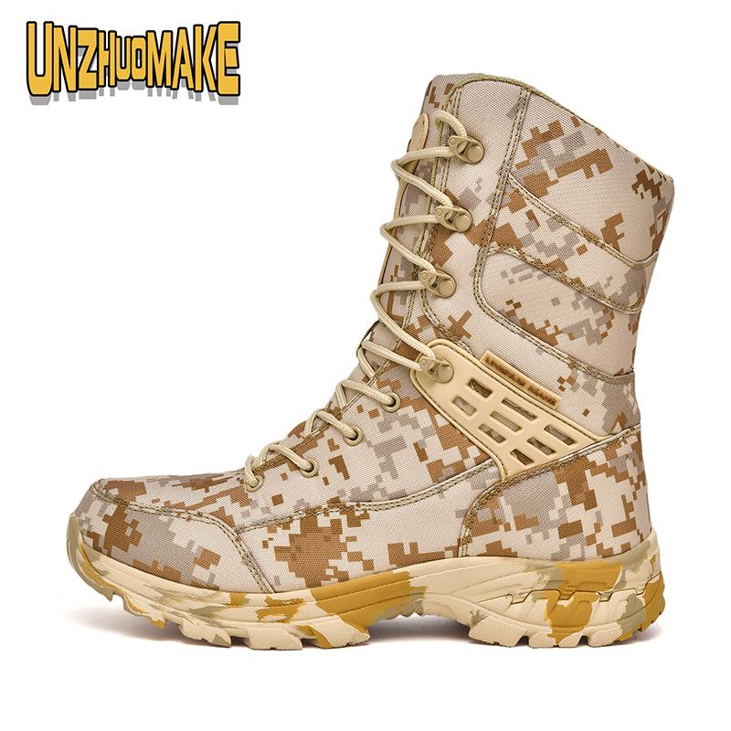 Men's Camouflage Tactical Boots Desert Waterproof Work Safety Shoes Mountaineering Shoes Ankle Boots Men's Outdoor Boots