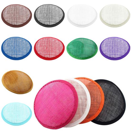Women Sinamay Cocktail Hat Fascinator Round Base Millinery DIY Craft Accessory