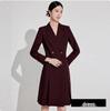 Ancola Women's Red Double-Breasted Midi Dress - Autumn 2025 Fashion for Elegant Commutes